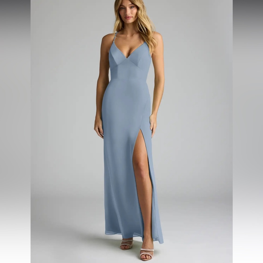 Azazie Becca Elegant Blue Evening Gown